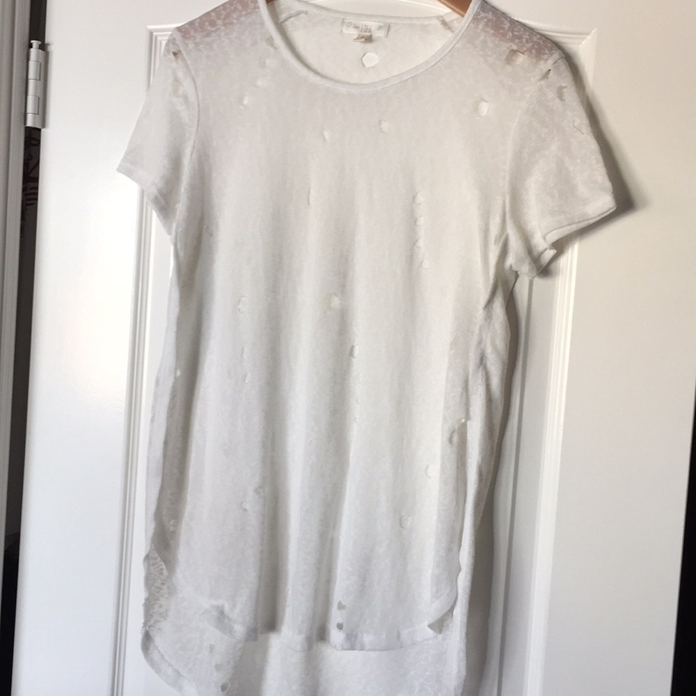 Love Fire high low shirt with holes